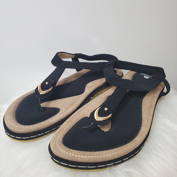 Socosands Shoes New Socosands Black Gold Tstrap Womens Comfort